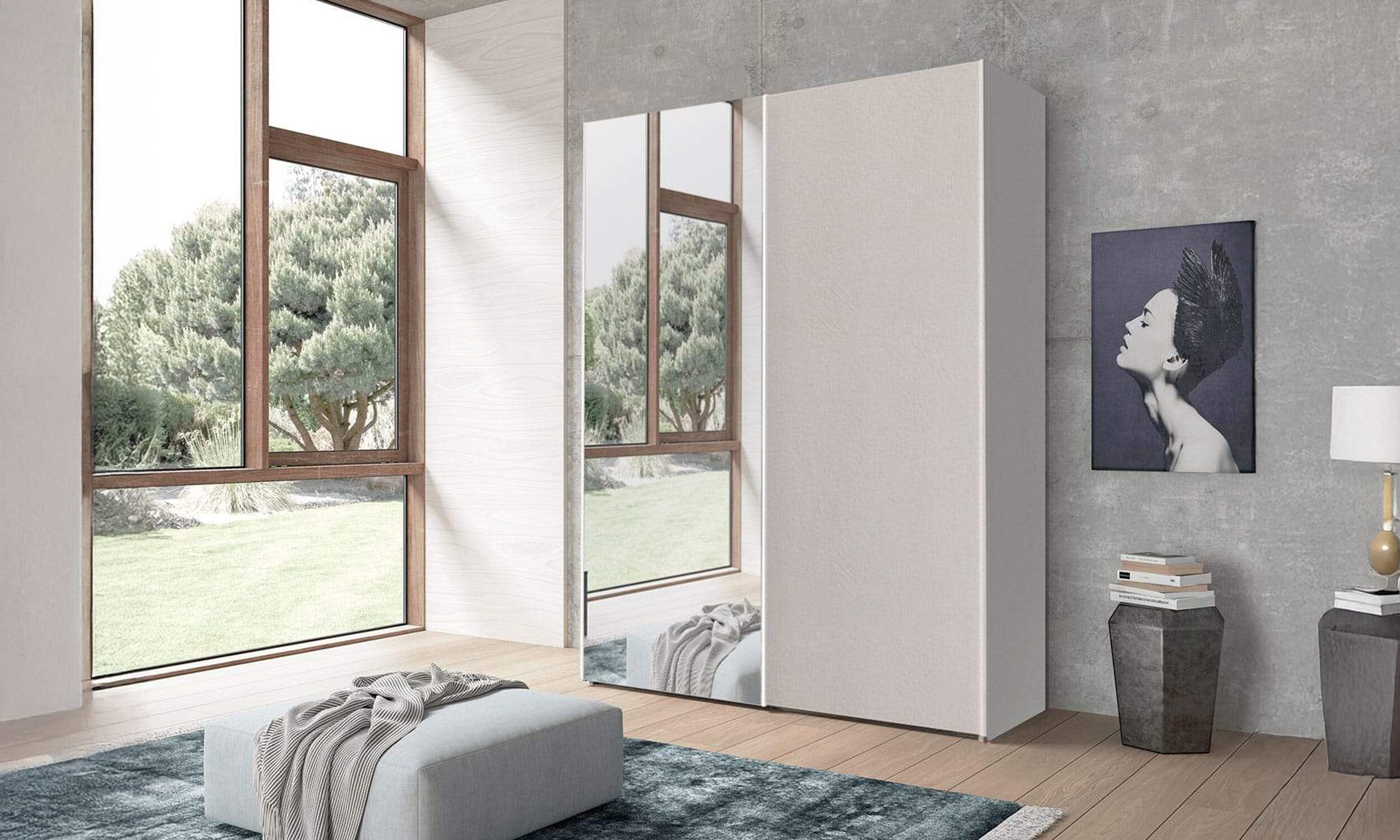 Armadio 2 ante scorrevoli con specchio